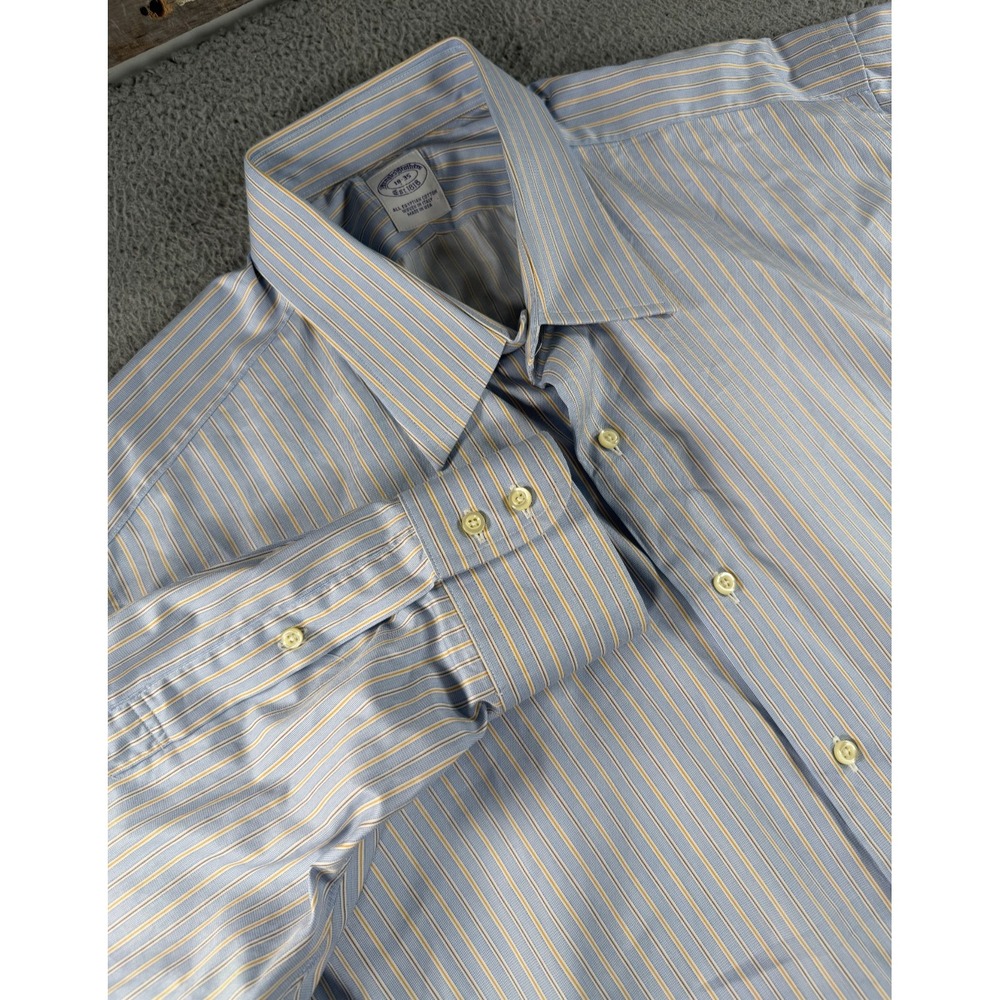 VTG Brooks Brother OCBD Shirt Mens 18-35 Oxford Made In USA Cotton Striped